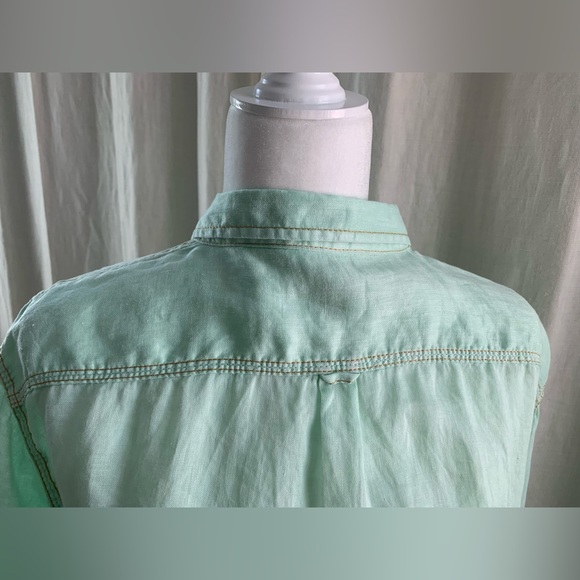 Martin Gordon‎ Men's XL 100% Linen Button Down Long Sleeve Shirt - Picture 6 of 10